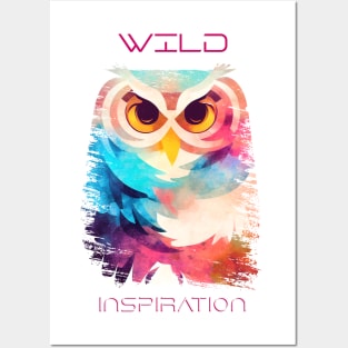 Owl Bird Wild Nature Animal Colors Art Painting Posters and Art